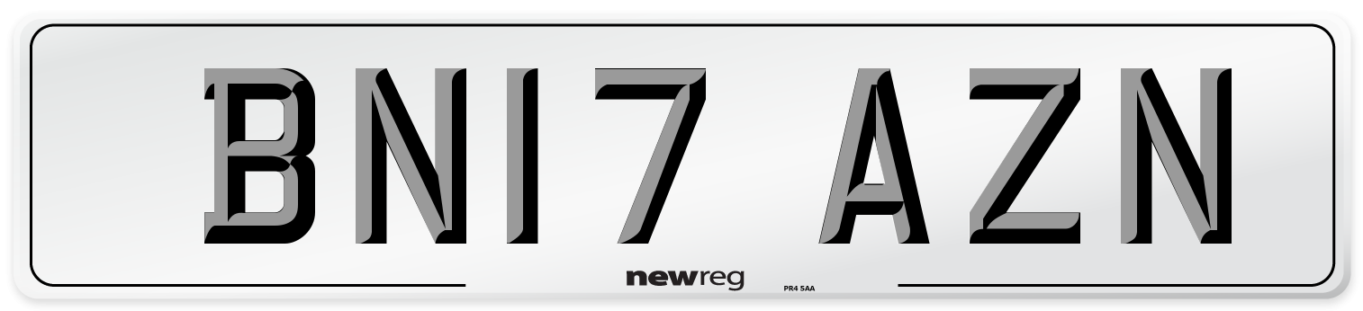 BN17 AZN Number Plate from New Reg